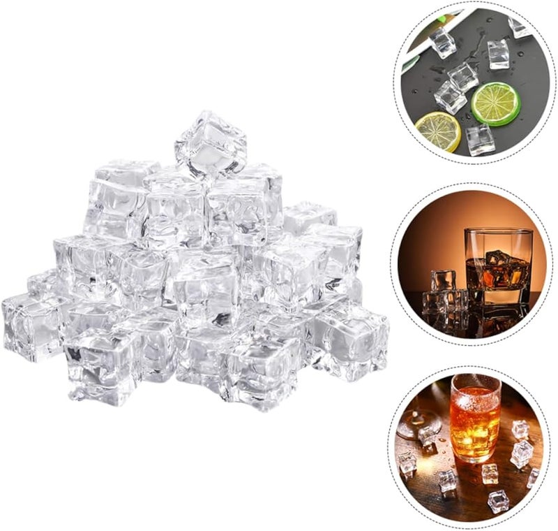 40Pcs Transparent Fake Ice Cubes Reusable Realistic Crystals For Drinks Photo Props Beverage Decoration - Image 4